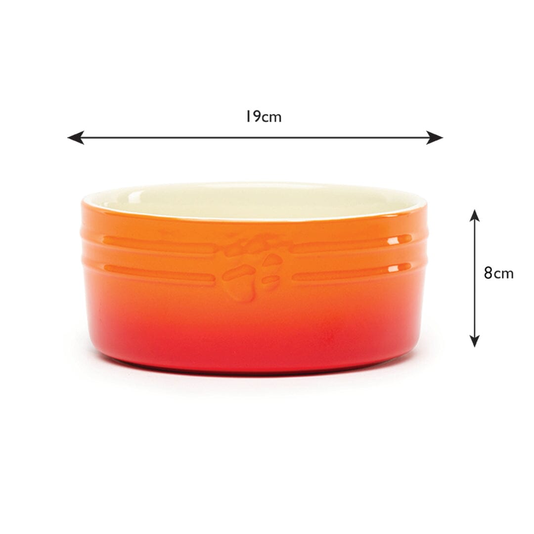 Ombre 2 Piece Dog Food & Water Bowl Set in Orange dog bowl dimensions