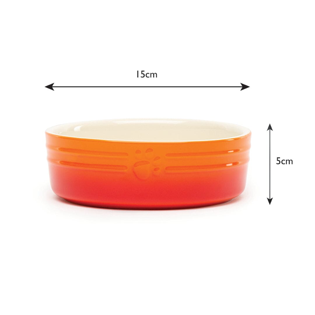 Ombre 2 Piece Dog Food & Water Bowl Set in Orange dog bowl dimensions