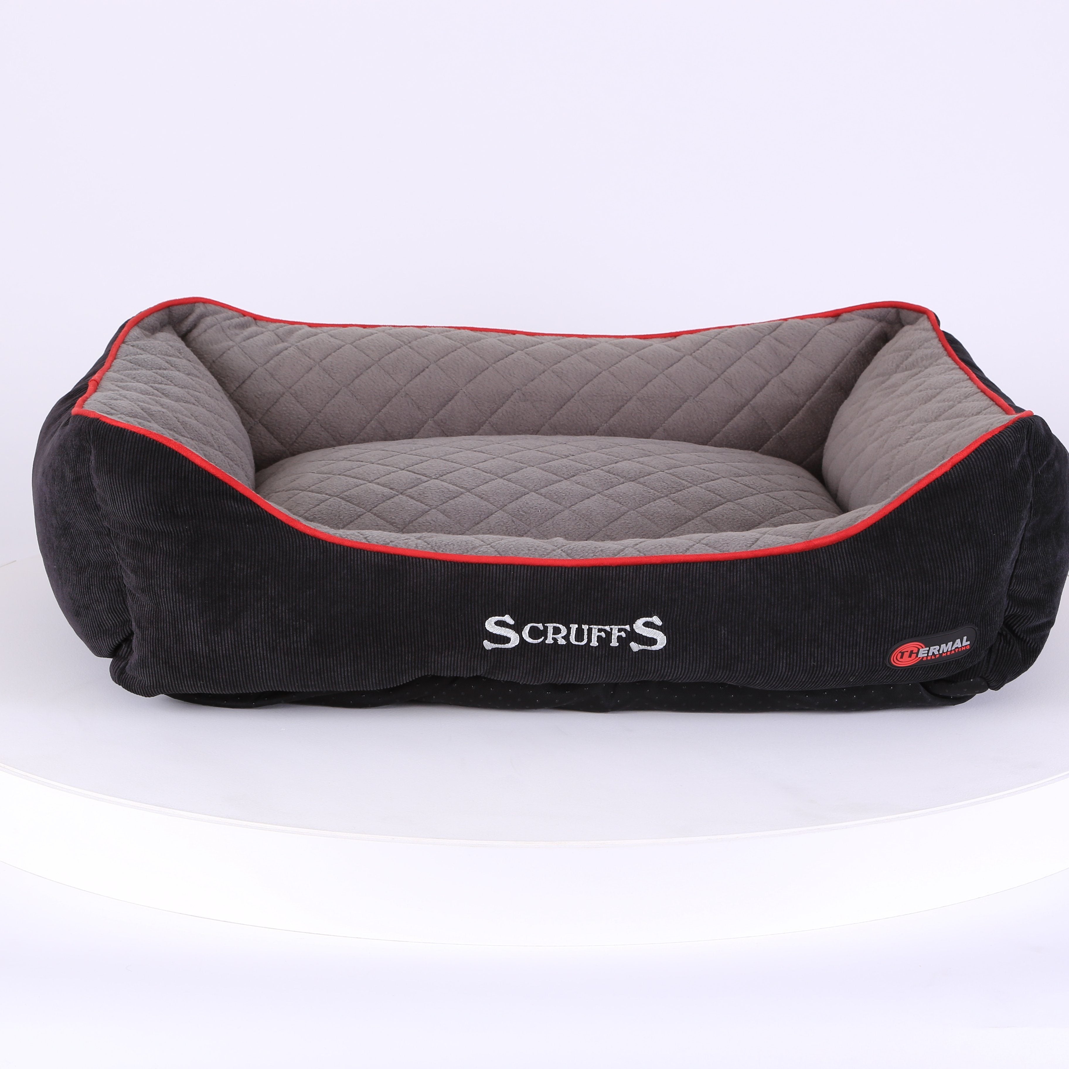 Thermal Box Bed - Black & Grey Dog Bed Scruffs® 