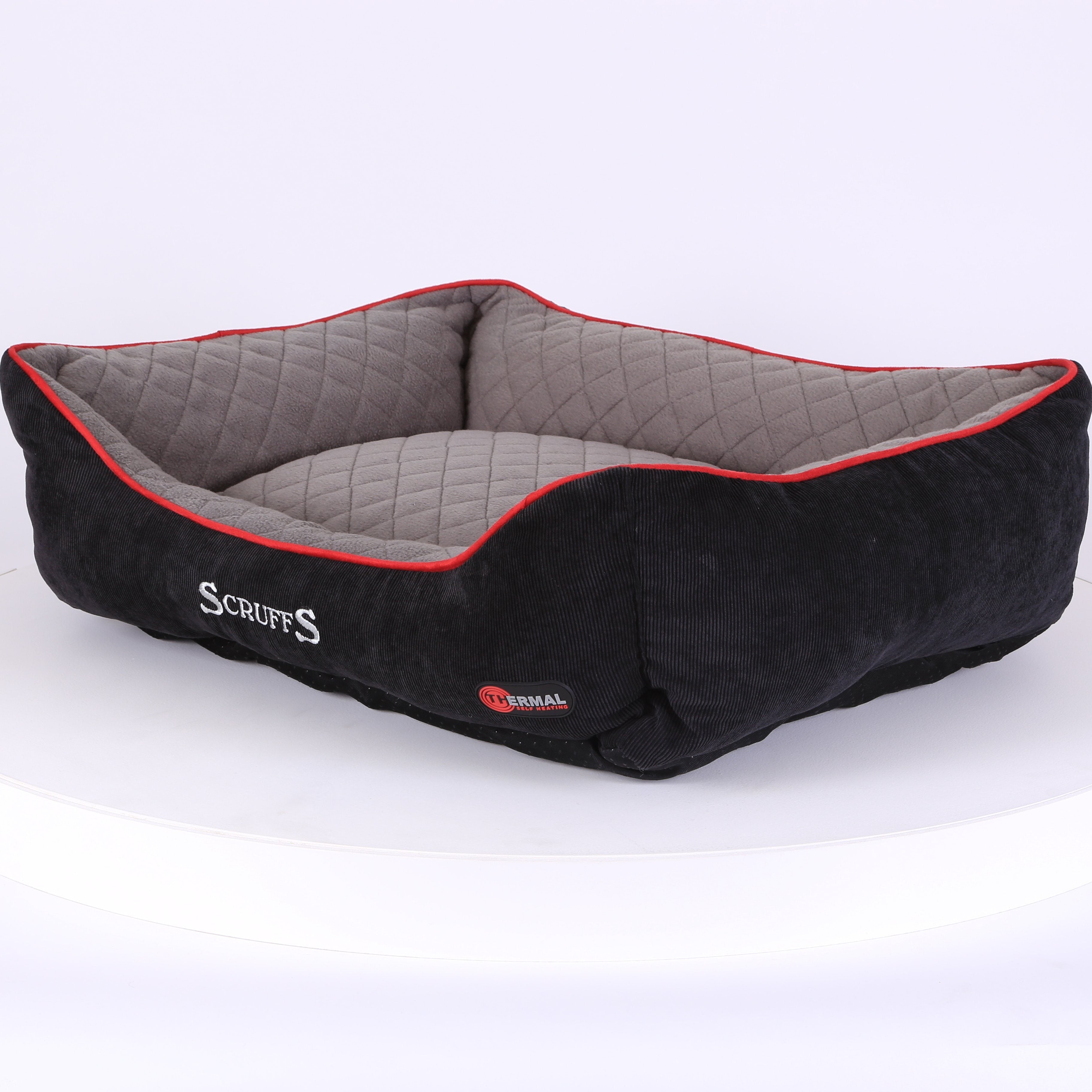 Thermal Box Bed - Black & Grey Dog Bed Scruffs® 